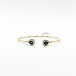 Brazalete Doble Gota Zafiro Con Diamantes