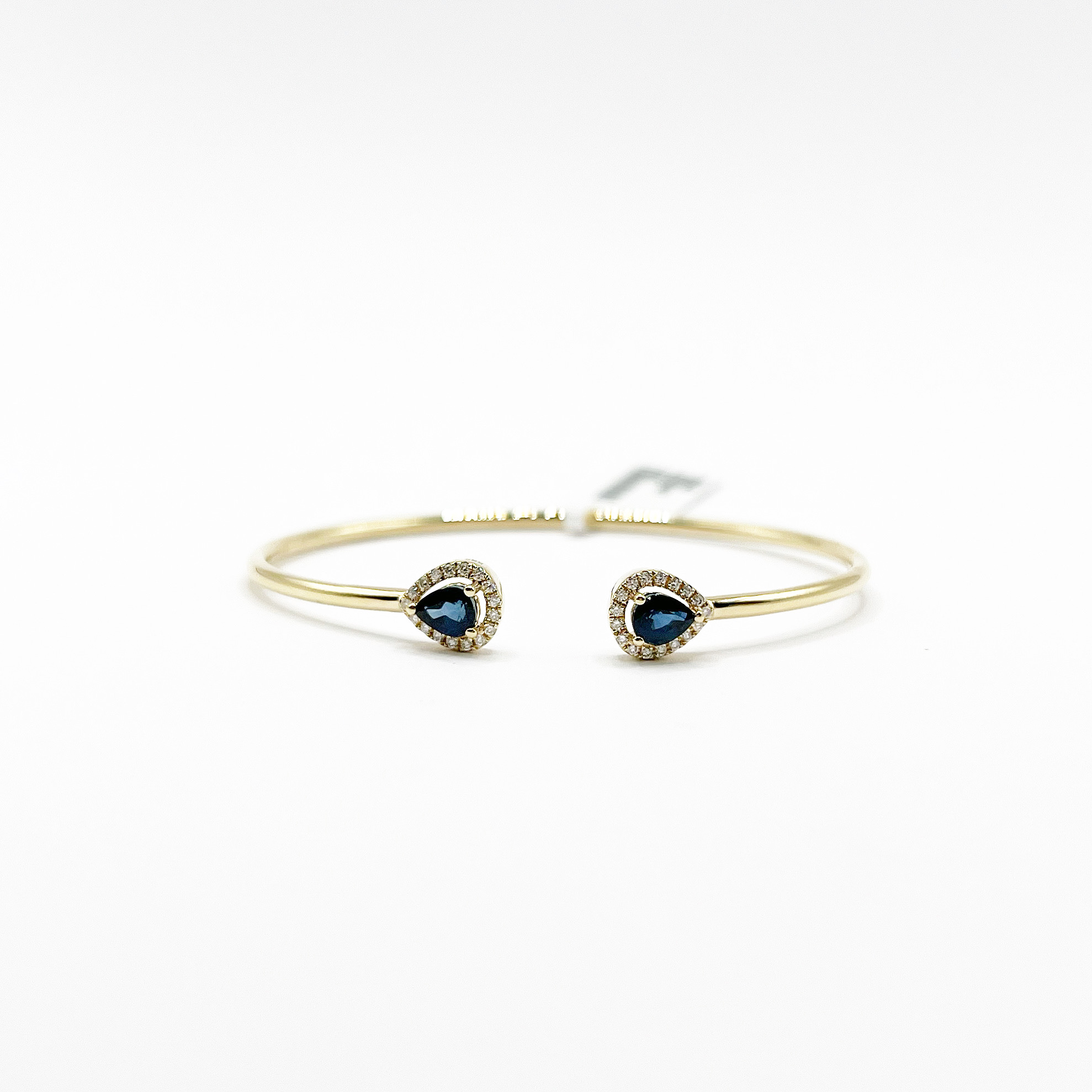 Brazalete Doble Gota Zafiro Con Diamantes