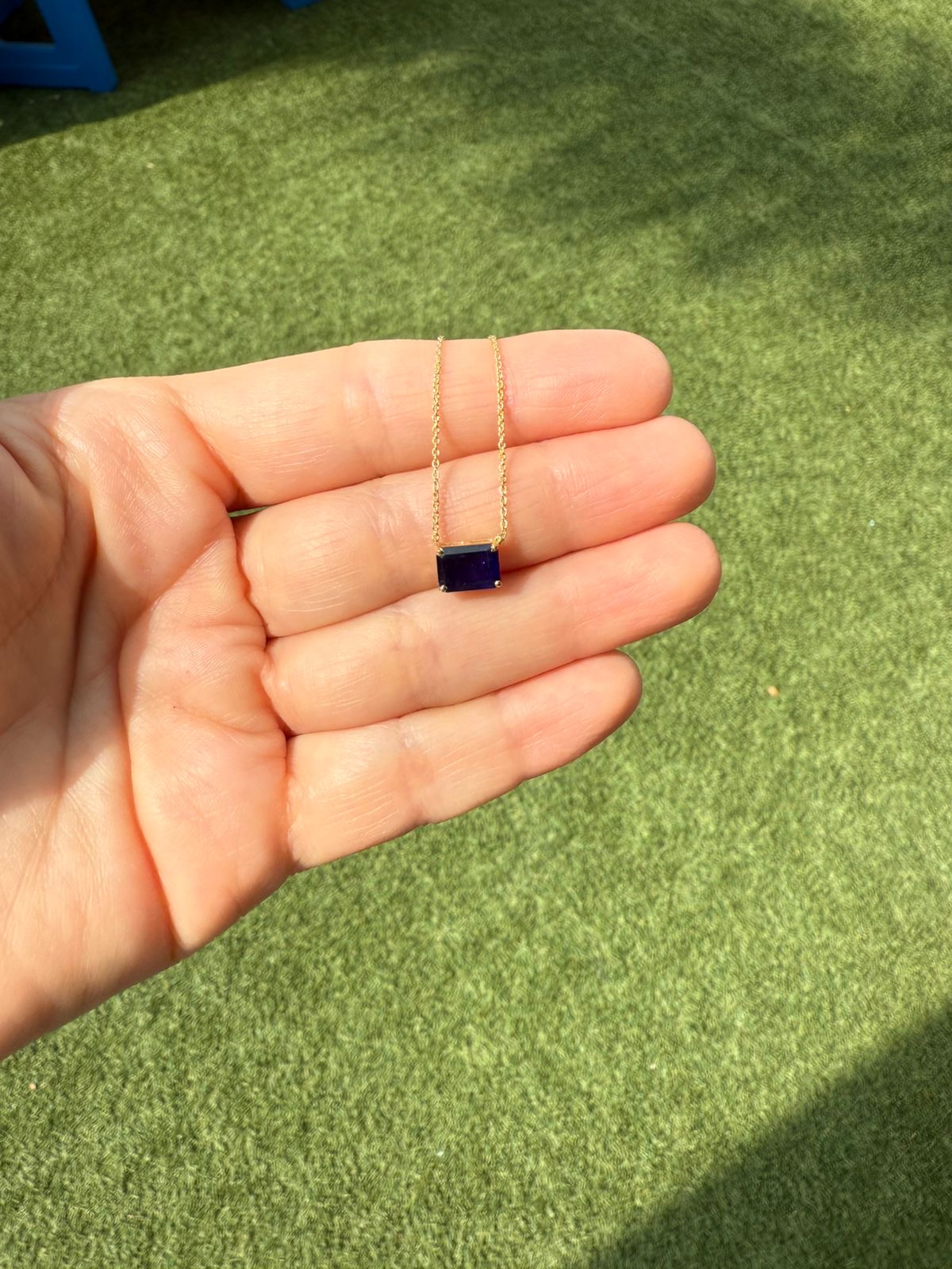 Collar Solitario De Zafiro