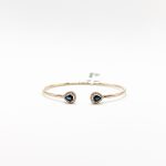 Brazalete Doble Gota Zafiro Con Diamantes