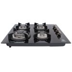 ESTUFA EMPOTRABLE 4 QUEMADORES CON CRISTAL TEMPLADO COLOR NEGRO