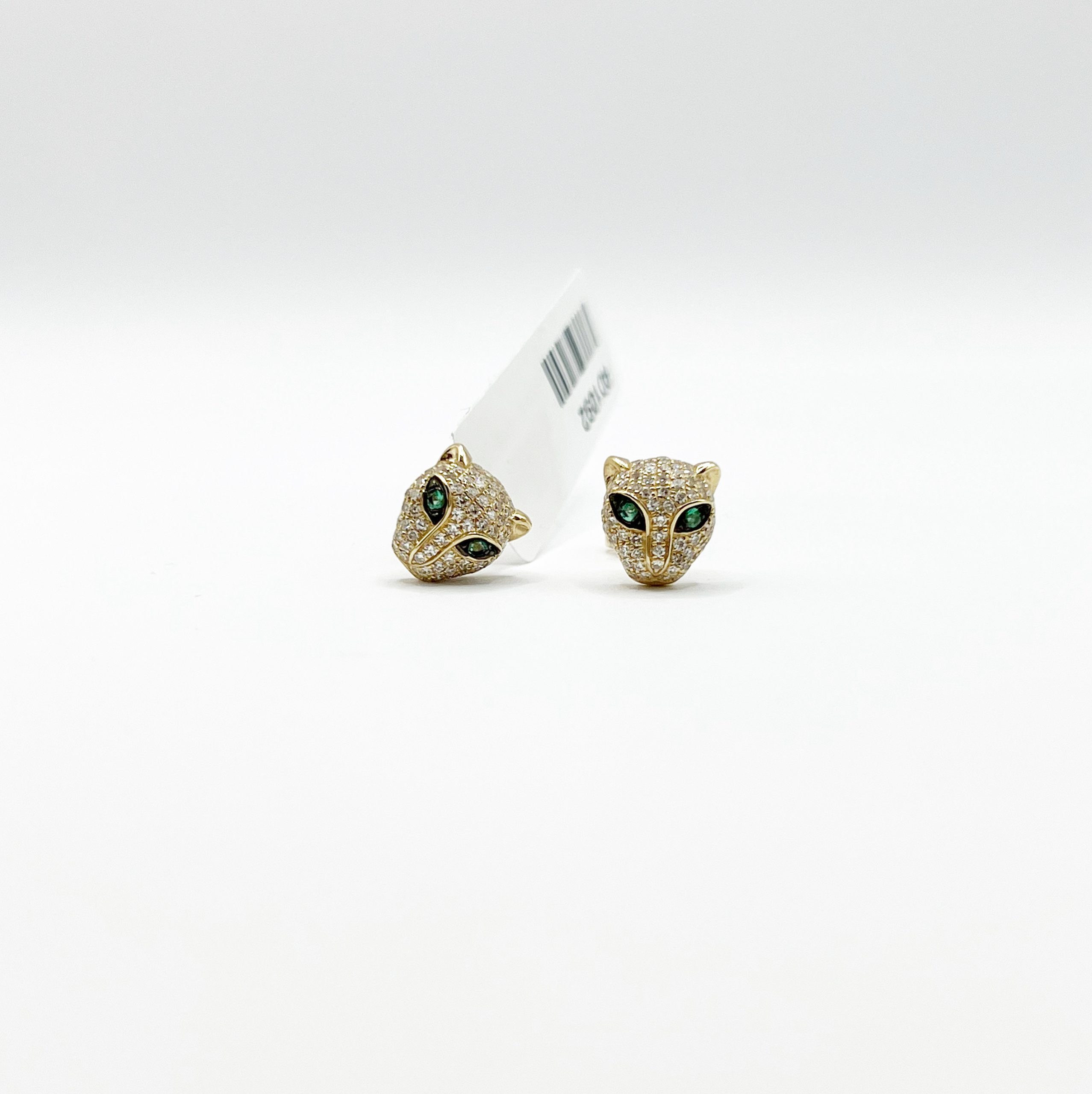 Aretes de Pantera Esmeralda con Diamantes