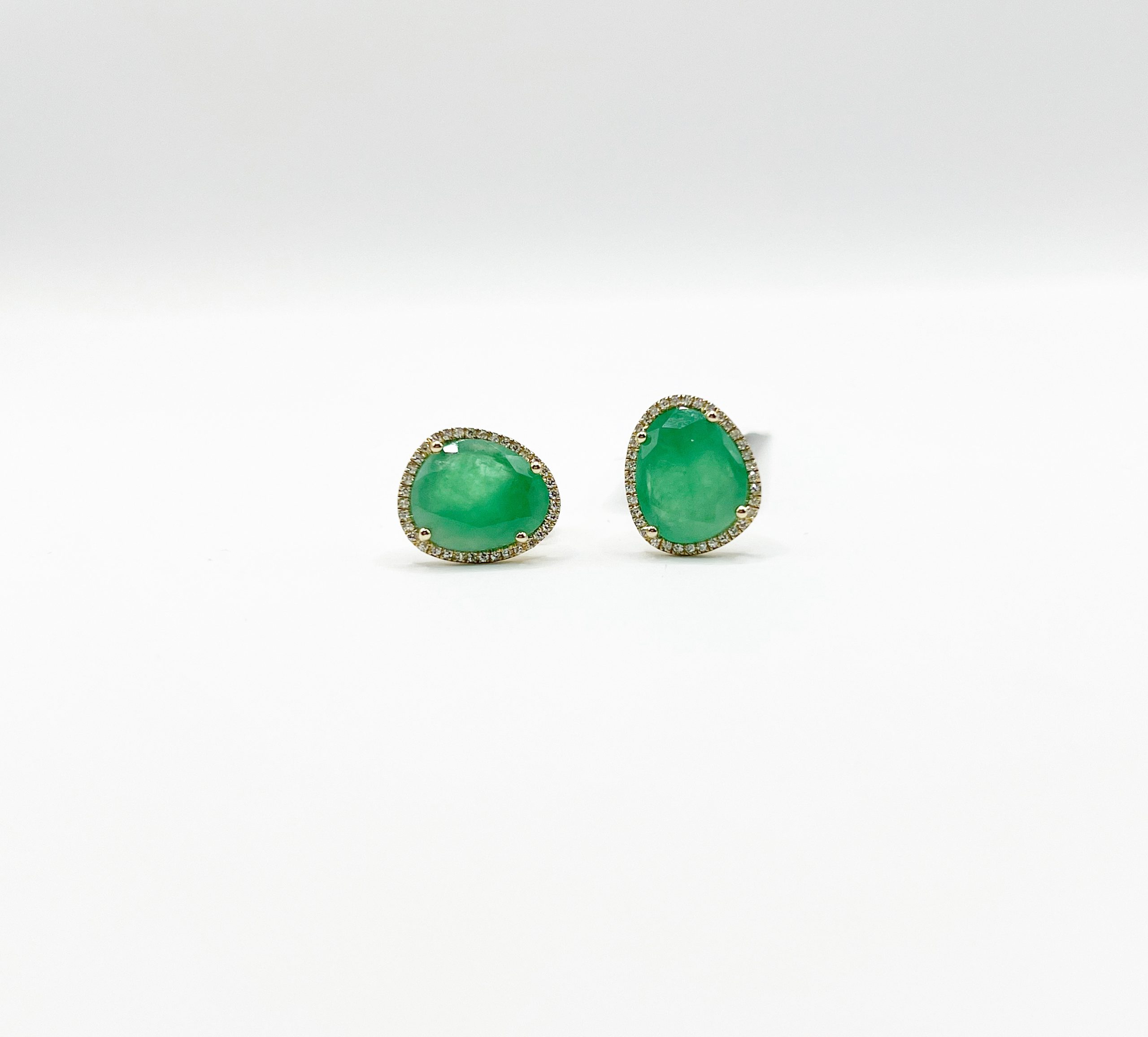 Aretes Laja de Esmeralda con Diamantes