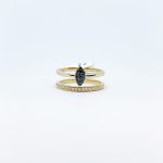 Anillo Gota de Diamante Negro con Churumbela