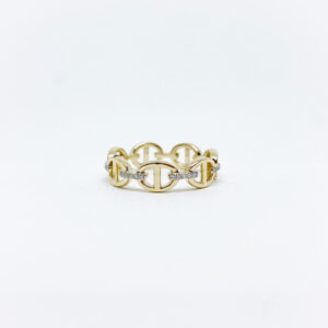 Anillo Eslabones con Diamantes