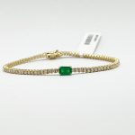 Pulsera Tennis Diamante con Esmeralda