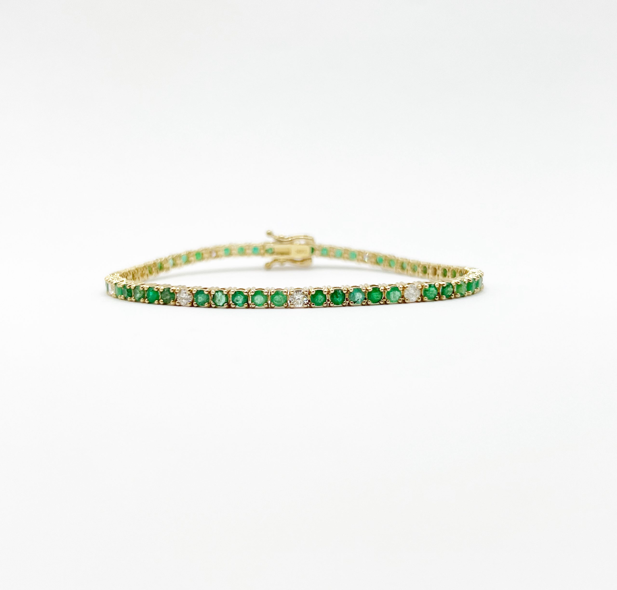 Pulsera Tennis Esmeralda con Diamantes