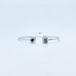 Brazalete Cuadro y Gota de Diamante Negro con Diamante