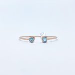 Brazalete Cuadro y Gota Topacio Azul con Diamante