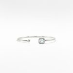 Brazalete Cuadro Aguamarina Con Diamantes