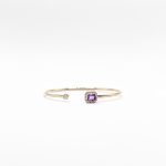 Brazalete Cuadro Amatista Con Diamantes