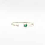 Brazalete Cuadro Esmeralda Con Diamantes