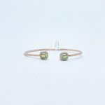 Brazalete Doble Cuadro Peridoto con Diamante