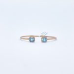 Brazalete Doble Cuadro Topacio Azul con Diamante