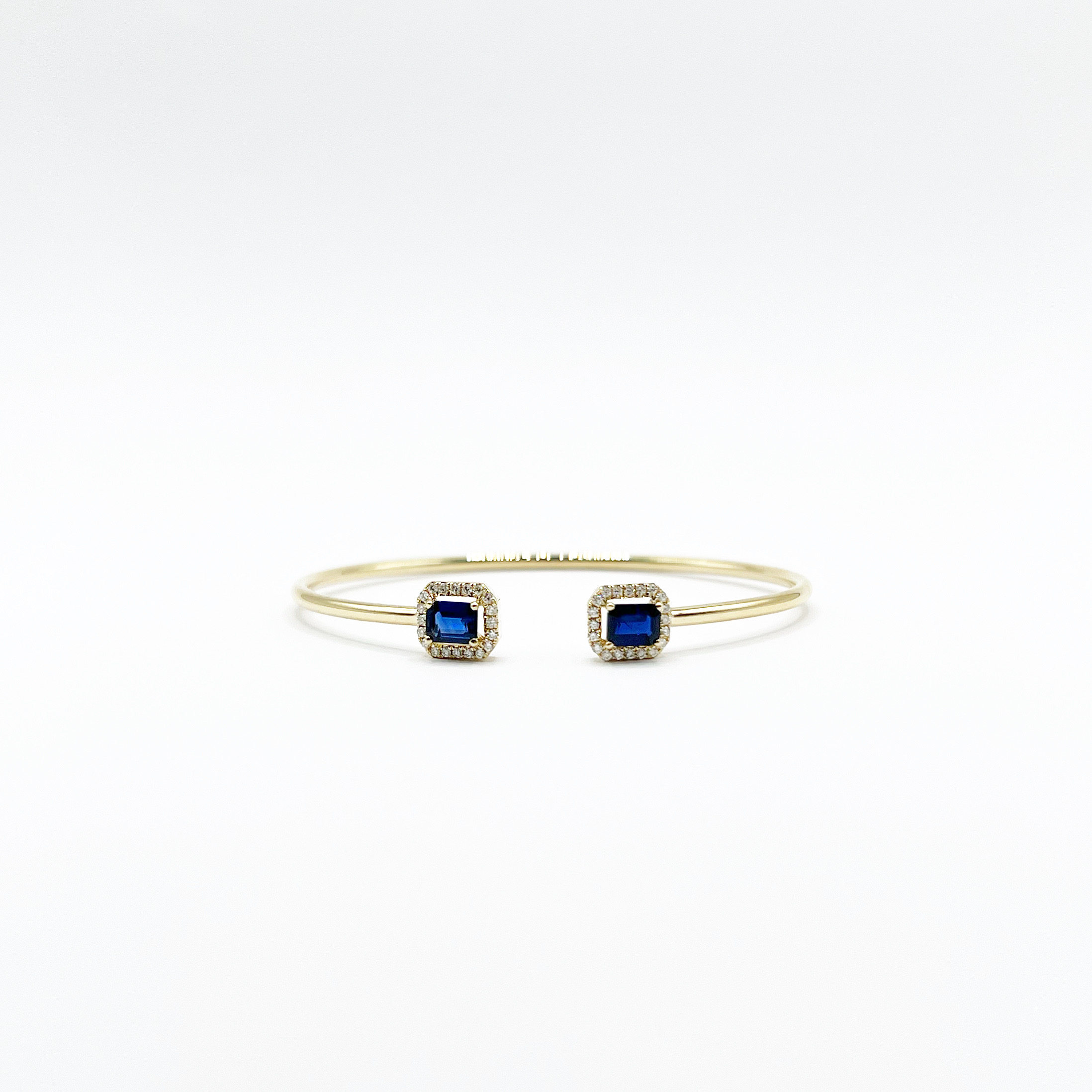 Brazalete Doble Cuadro Zafiro con Diamantes