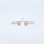 Brazalete Doble Gota Aguamarina y Morganita con Diamante