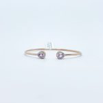 Brazalete Doble Gota Amatista Rosa con Diamante