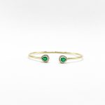 Brazalete Doble Gota Esmeralda Con Diamantes
