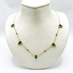 Collar 5 Gotas Esmeralda con Diamantes