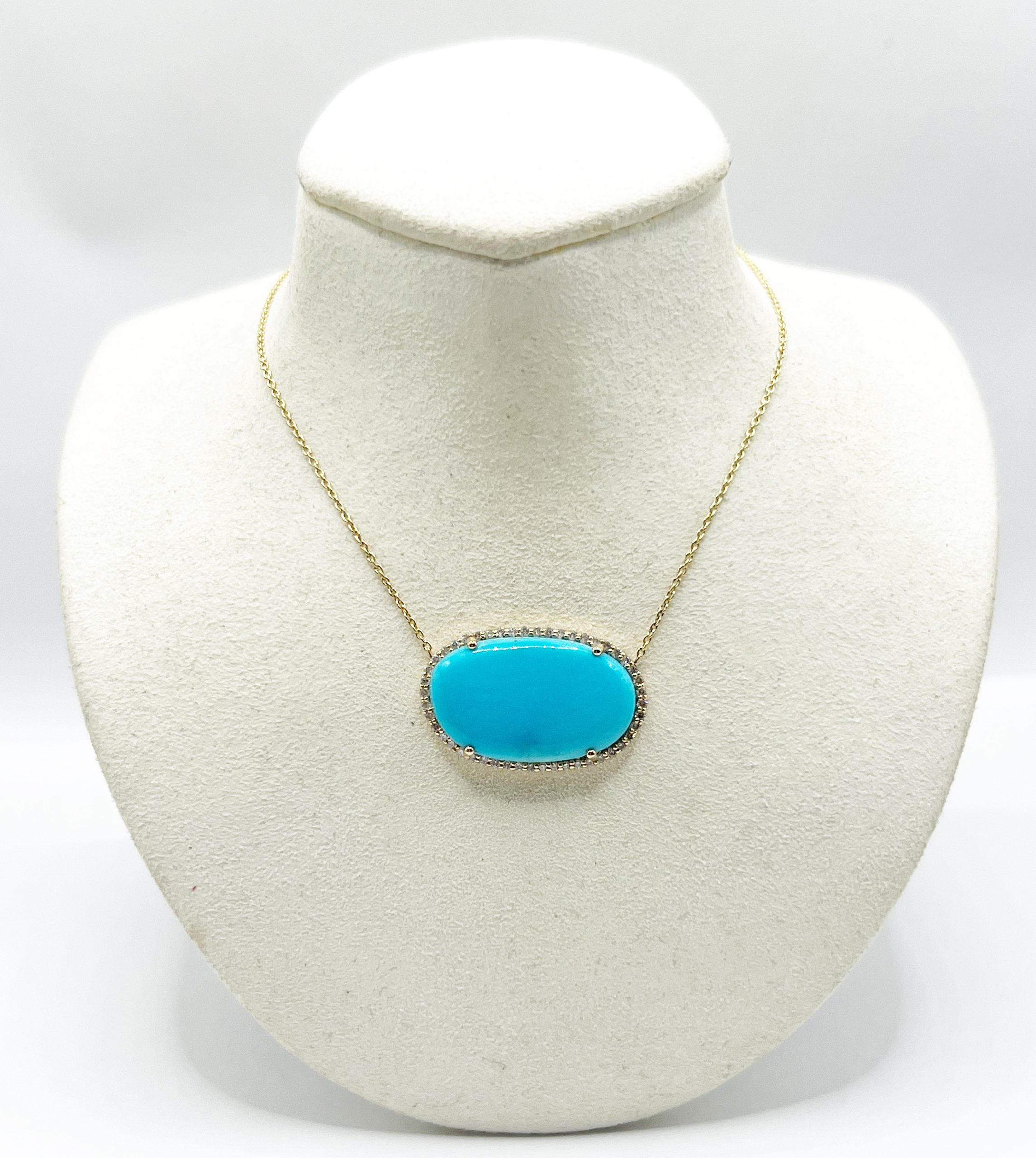 Collar Turquesa con Diamantes