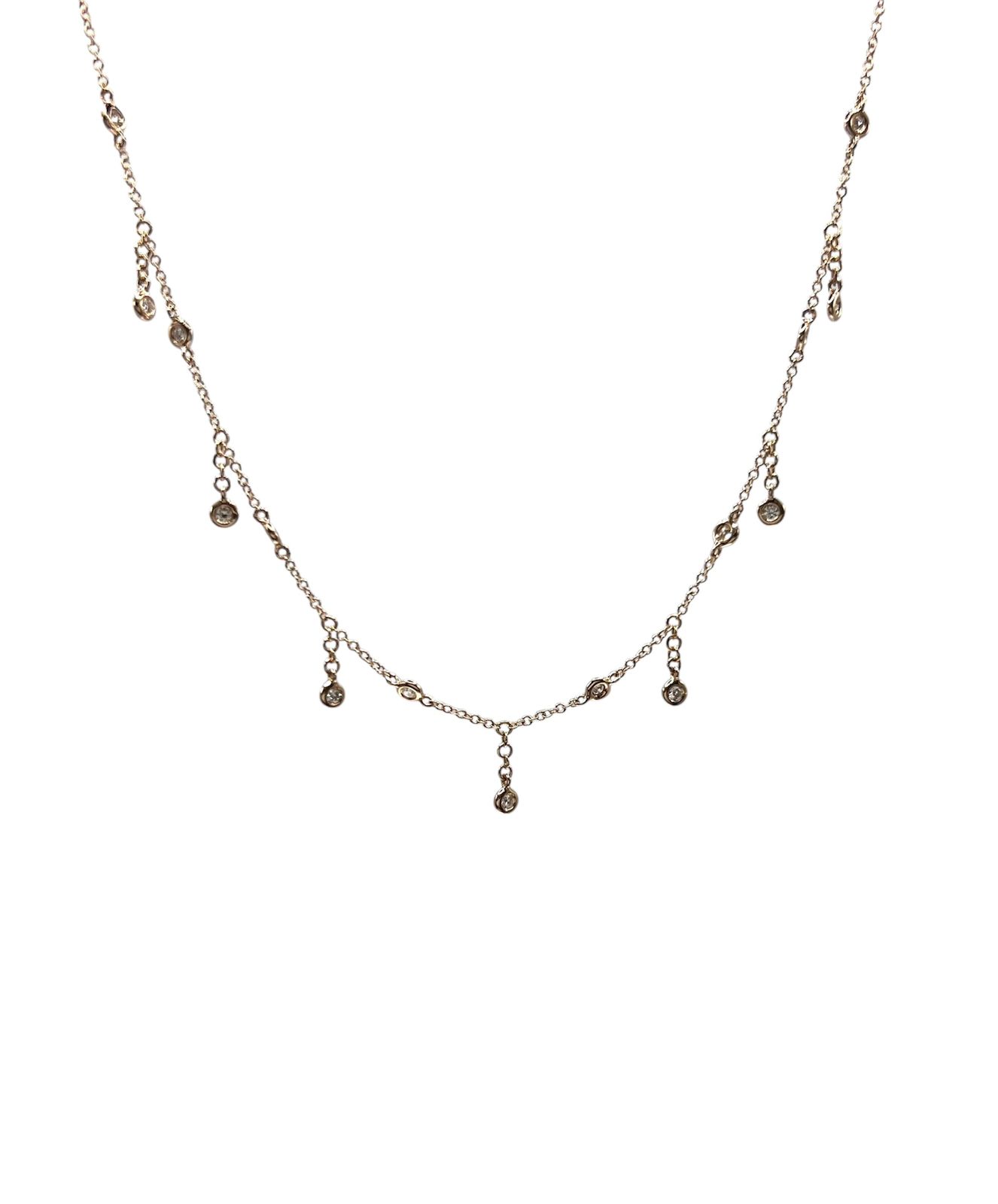 Collar Diamantes Biselados Colgantes