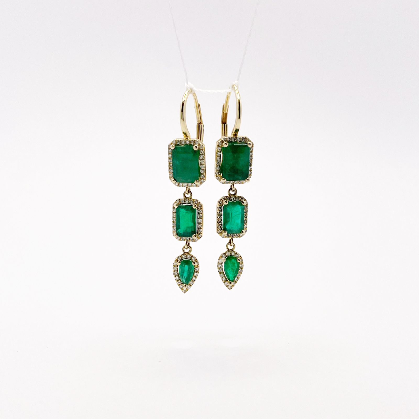 Aretes Largos De Esmeralda