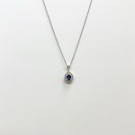 Collar Zafiro Oval Con Diamantes