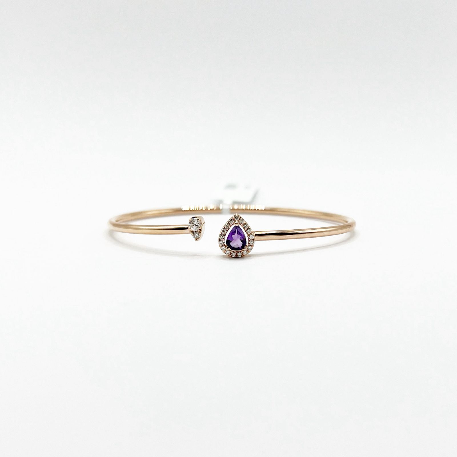 Brazalete Gota De Amatista y Diamantes