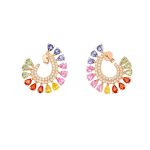 Aretes Abanico Zafiros Raimbow