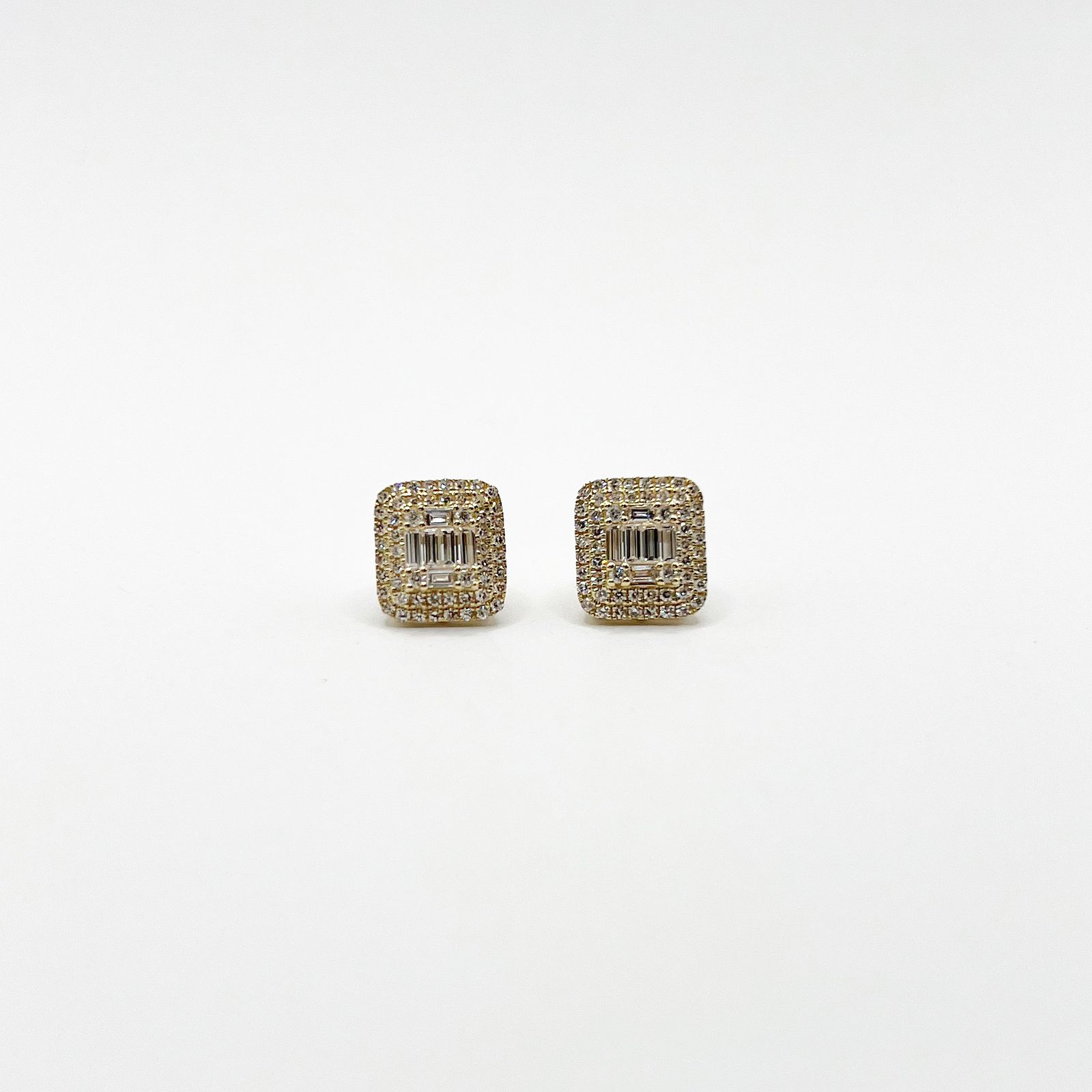 Aretes Cuadro De Diamantes Baguette