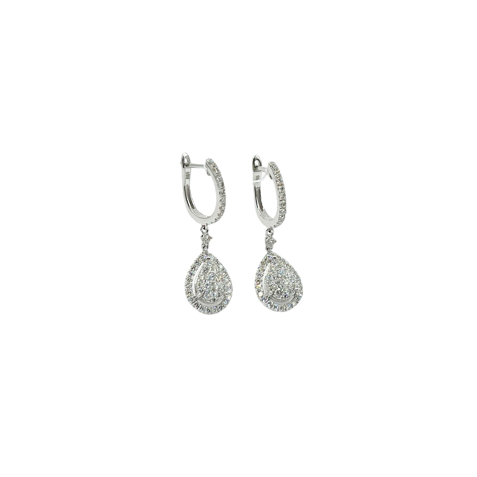 Aretes Largos Gota Con Diamantes