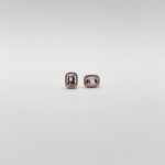 Aretes Cuadro Amatista Rosa Con Halo De Diamantes