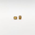 Aretes Cuadro Citrino Con Halo De Diamantes