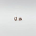 Aretes Cuadro Topacio Blanco Con Halo De Diamantes