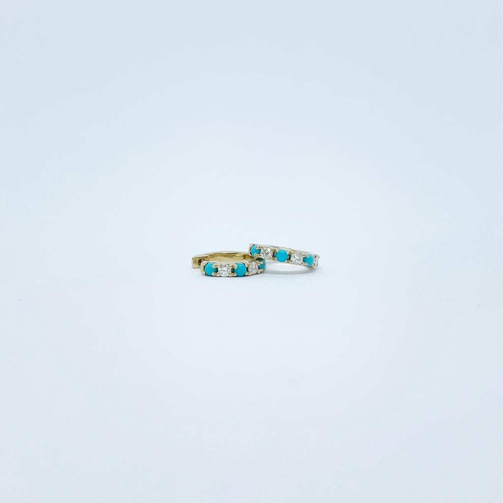 Arracadas De Turquesa Con Diamantes