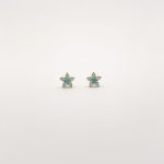 Aretes Flor De Diamantes y Turquesa