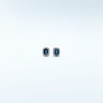 Aretes Cuadro Zafiro Con Diamantes