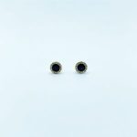 Aretes Redondos Zafiro Biselado