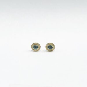 Aretes Oval Topacio London Con Diamantes