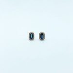 Arete Cuadro Chico Topacio London Blue