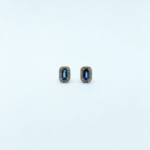 Arete Cuadro Chico Topacio London Blue