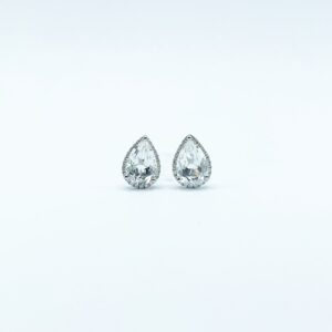 Aretes Gota Topacio Blanco