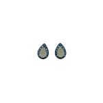 Aretes Gota Topacio Azul Con Diamantes Pave