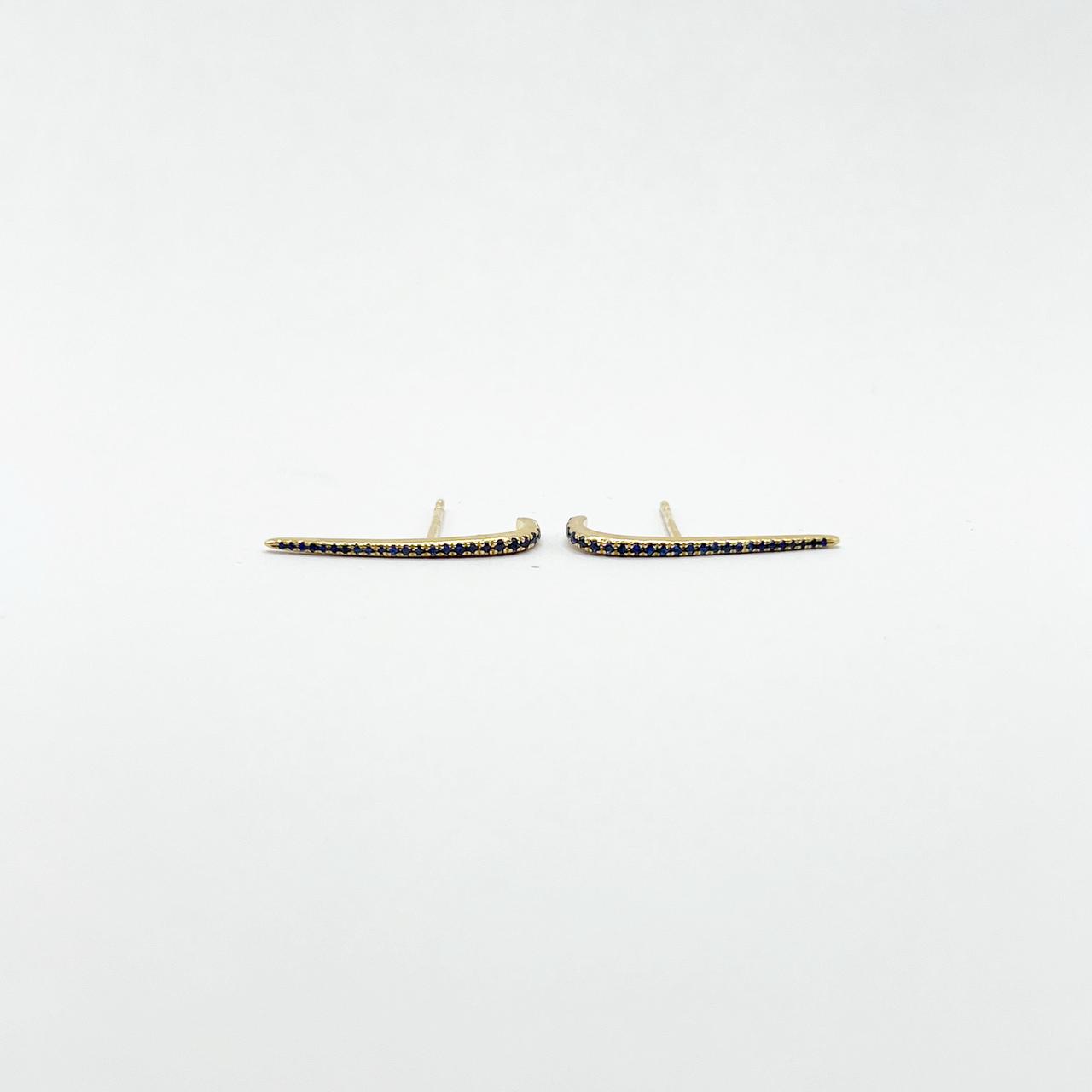 Aretes Bar Post Cuff De Zafiros