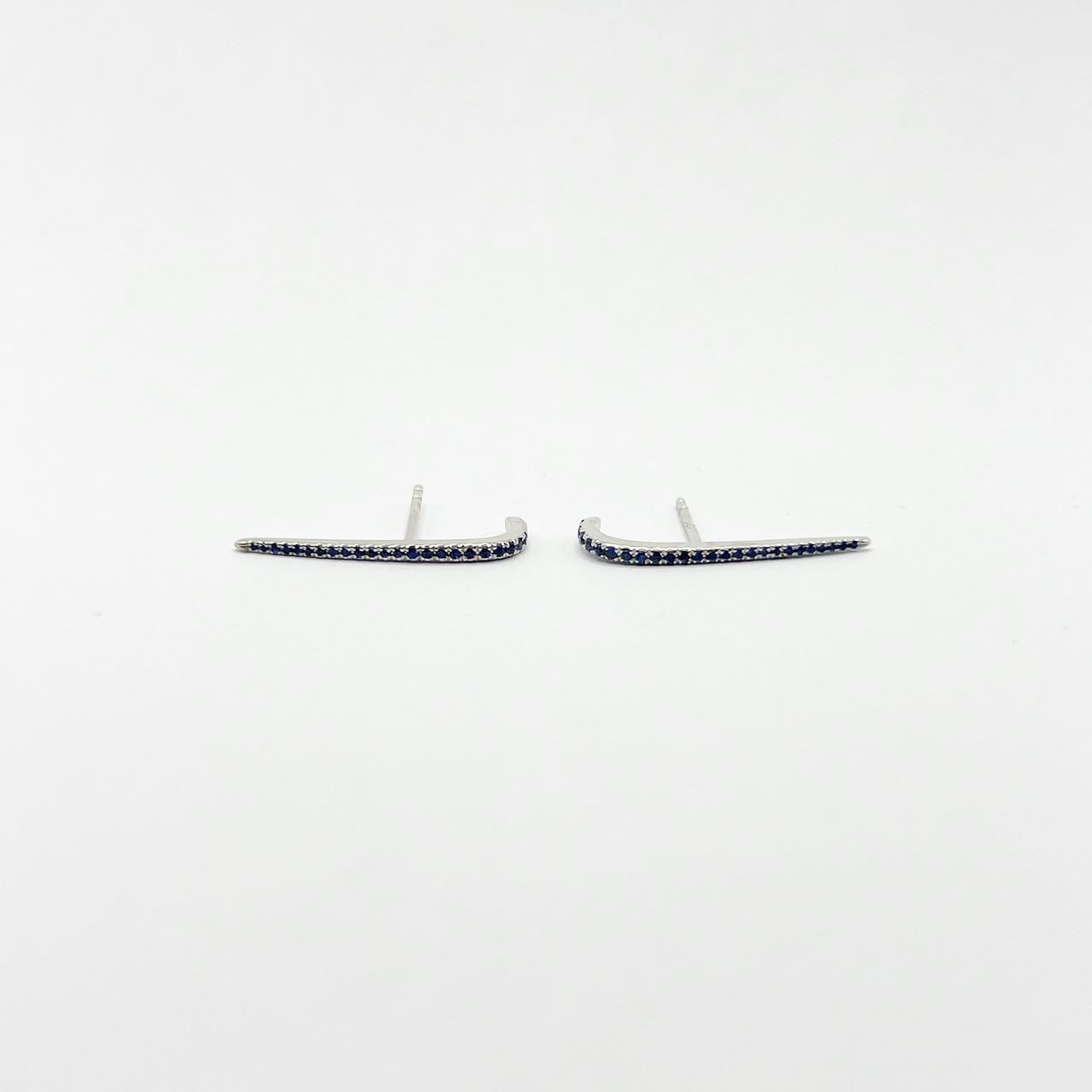 Aretes Bar Post Cuff De Zafiros