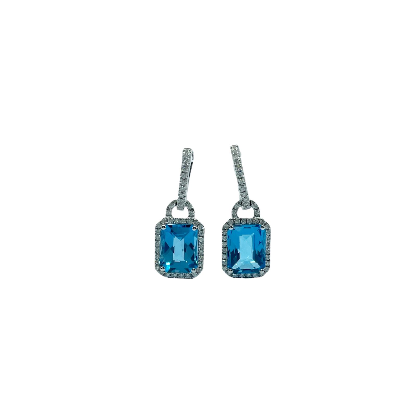 Aretes Cuadro Topacio Azul