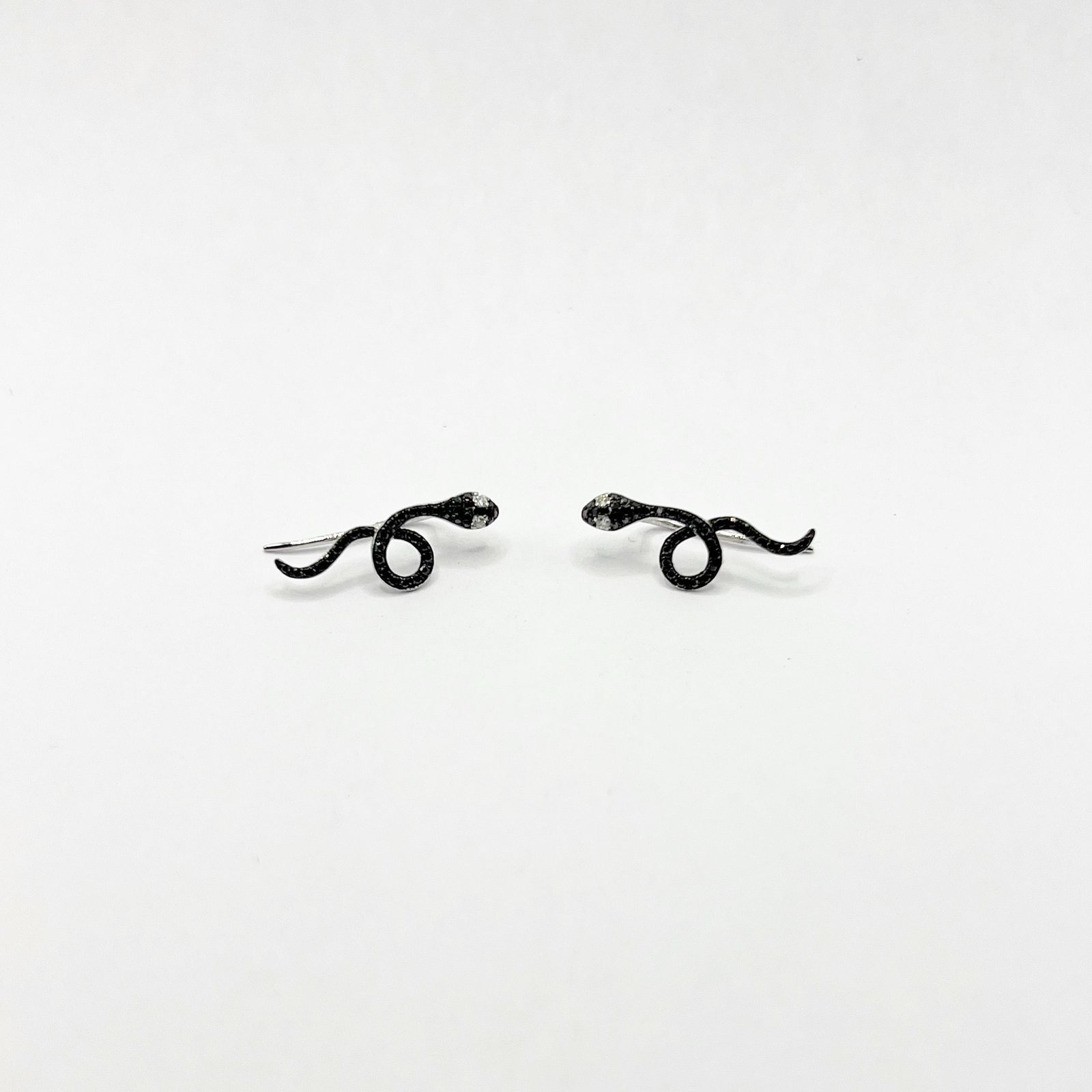 Aretes Climber Serpientes Diamante Negro