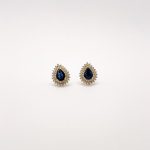 Aretes Zafiro Doble Halo De Diamantes