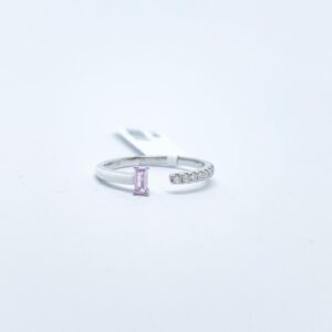 Anillo Esmaltado Con Zafiro Rosa