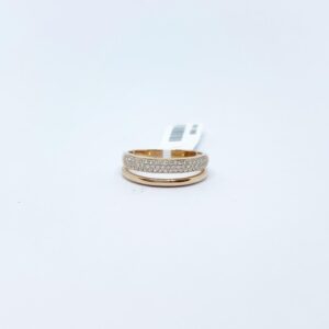 Anillo Doble Con Diamantes Pave